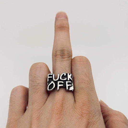 Fuck Off Stainless Steel Ring