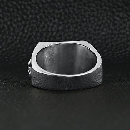 Black Fleur De Lis Signet Ring ☆ Stainless Steel