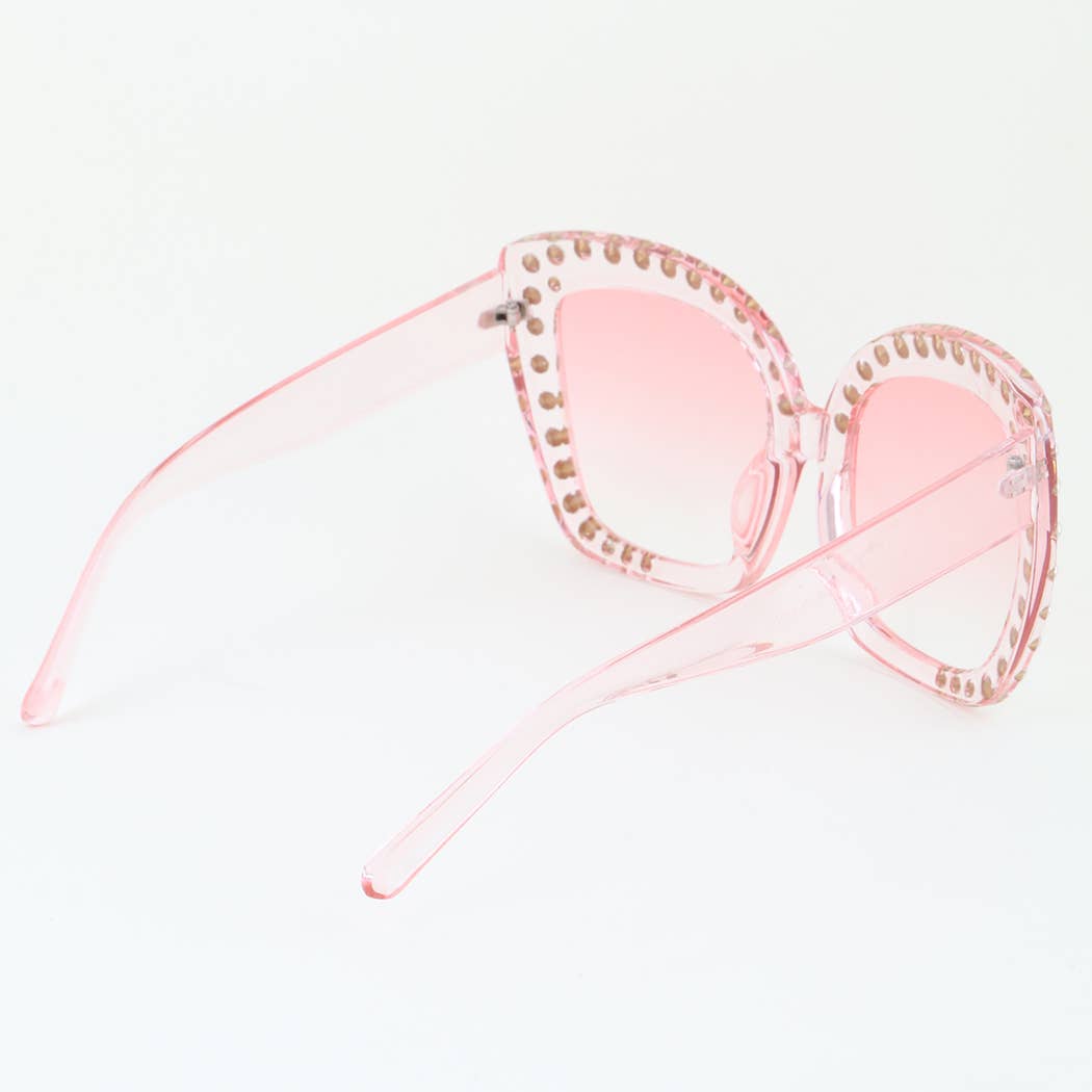 Glam Rhinestone Oversized Retro Cateye Sunglasses