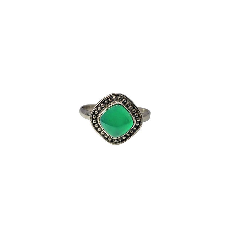 Green Onyx Sterling Silver Ring