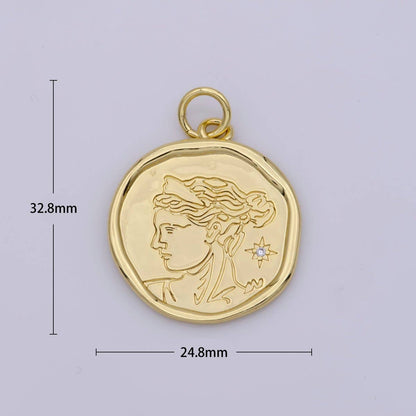 24K Gold Filled Goddess ☆ Artemis of Hunt - Nature, Childbirth and Chastity Pendant on Chain