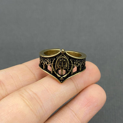 Vintage Gothic Style Castle Bronze Ring