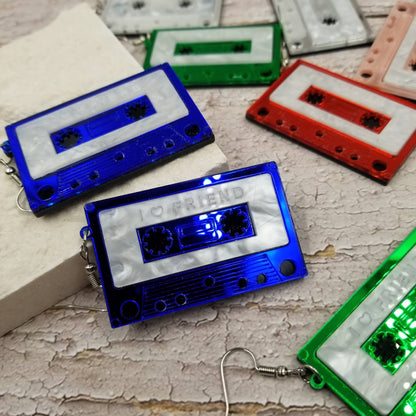 Mix Tape Retro Cassette Hoop Earrings
