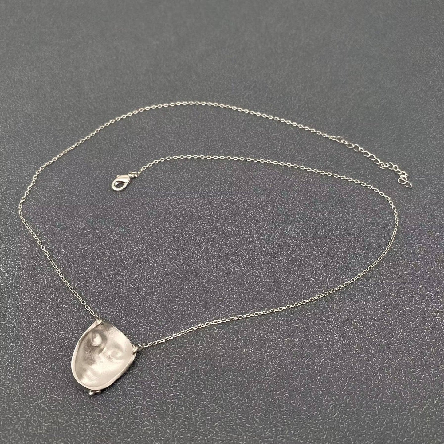 Tears Turn Into Flower Silver Tone Face Charm Necklace
