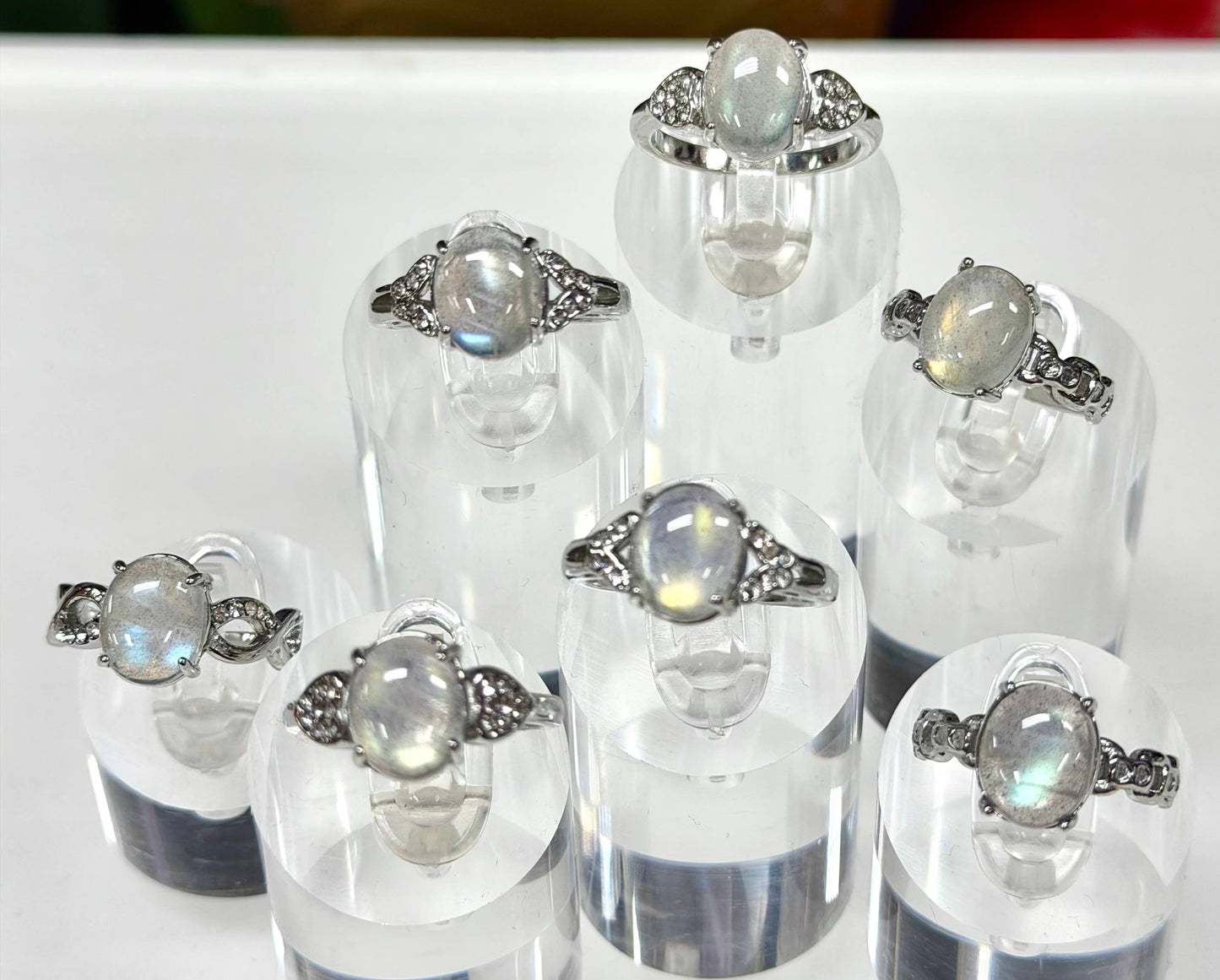 Natural Labradorite Stainless Steel Ring