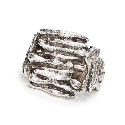 Handmade Mod Ring In Silver Plate over Brass