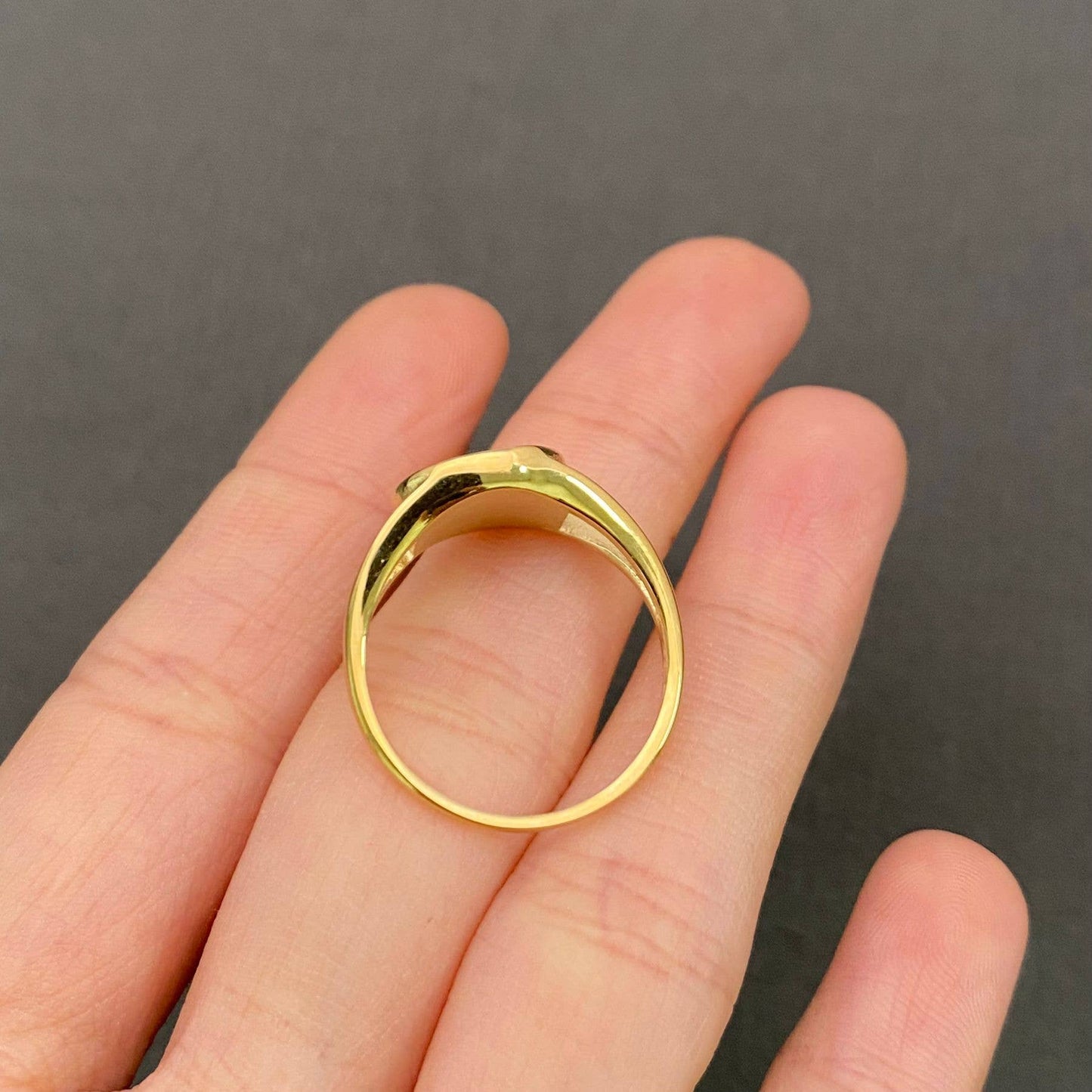Portrait Signet 18K Golden Stainless Steel Ring