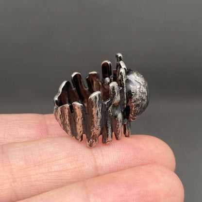 Anemousite Inlaid Stainless Steel Ring