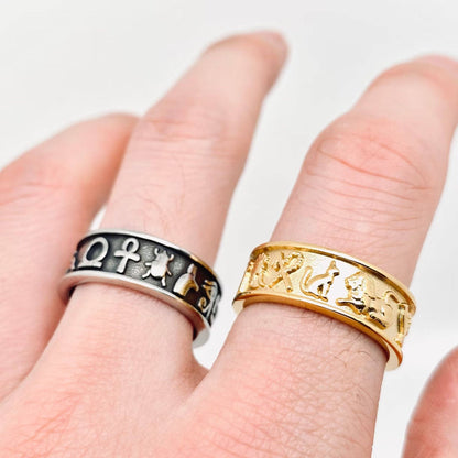 Egyptian Symbol Stainless Steel Ring