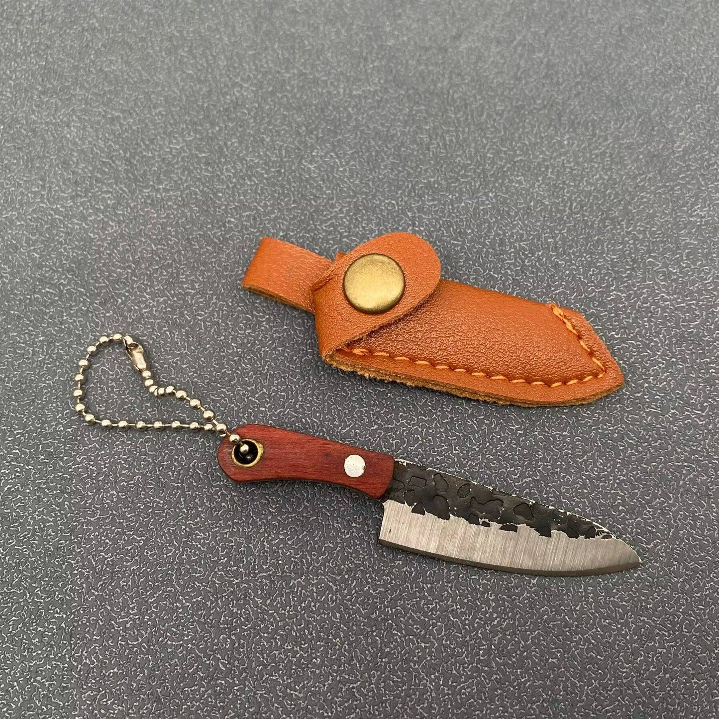 Black Enamel Mini Knife With Protective Sleeve