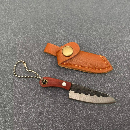 Black Enamel Mini Knife With Protective Sleeve