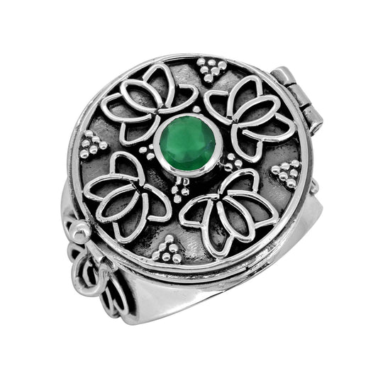 Green Onyx 925 Sterling Silver Solitaire Designer Ring