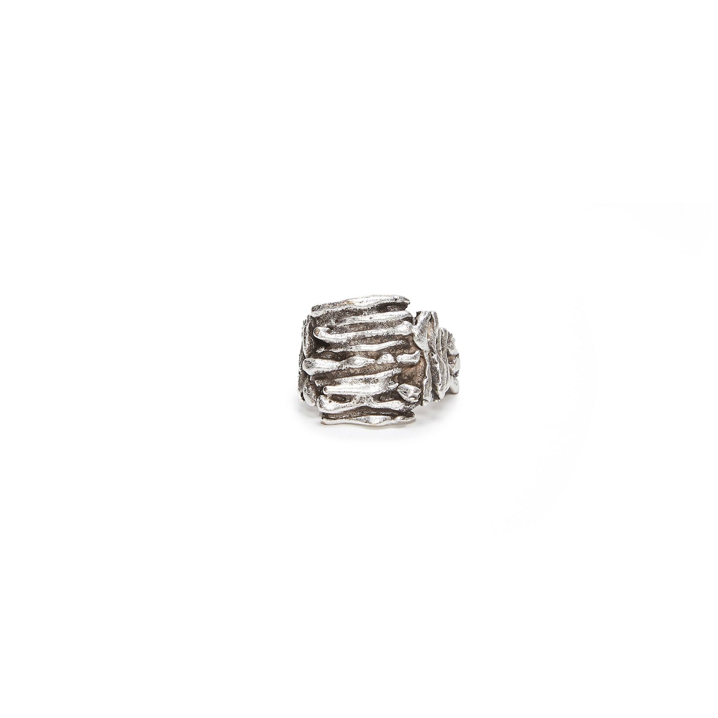 Handmade Mod Ring In Silver Plate over Brass