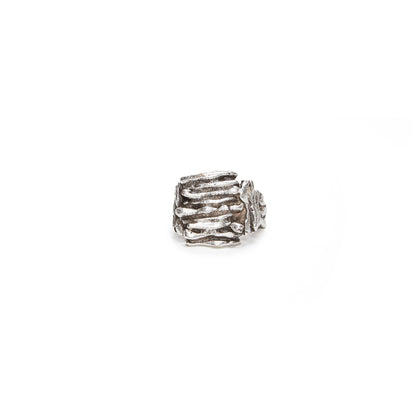 Handmade Mod Ring In Silver Plate over Brass