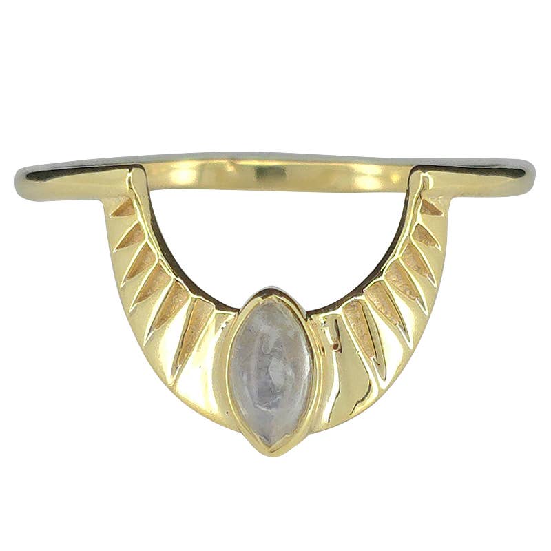 Moonstone Gold Plated Silver Ring