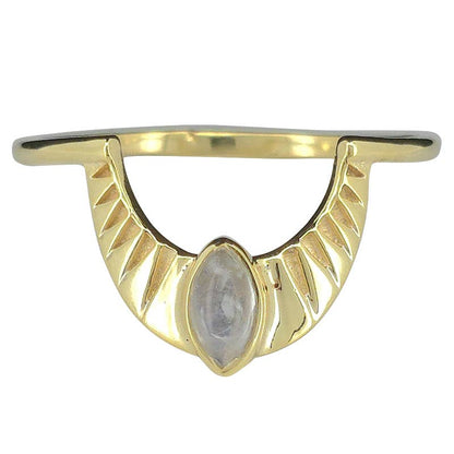 Moonstone Gold Plated Silver Ring