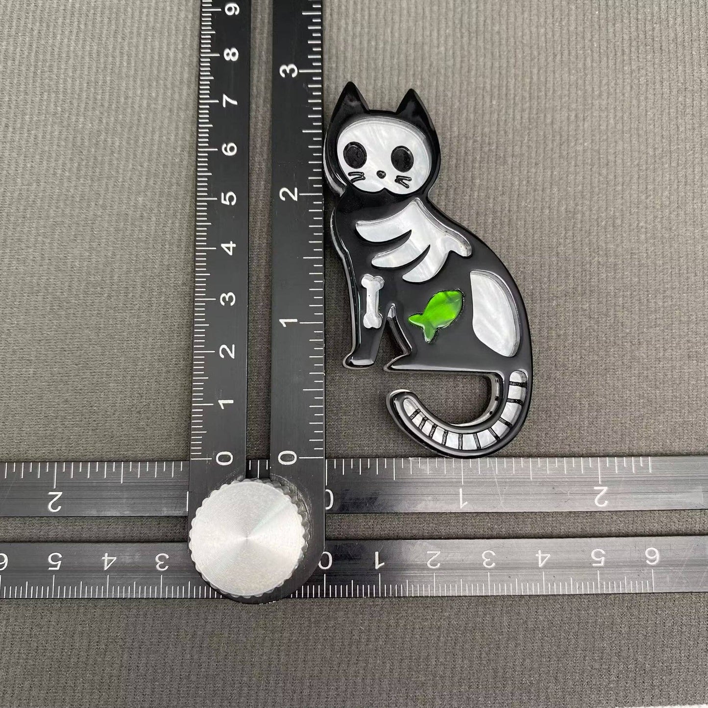 Skelecat Cat Brooch
