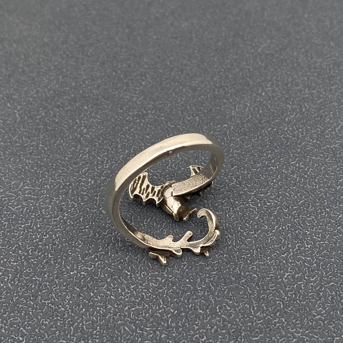 Gothic Red Swarovski Crystal ☆ Devil Wing Ring