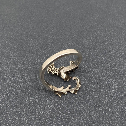 Gothic Red Swarovski Crystal ☆ Devil Wing Ring