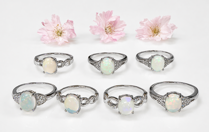 Natural Opal Stainless Steel Ring