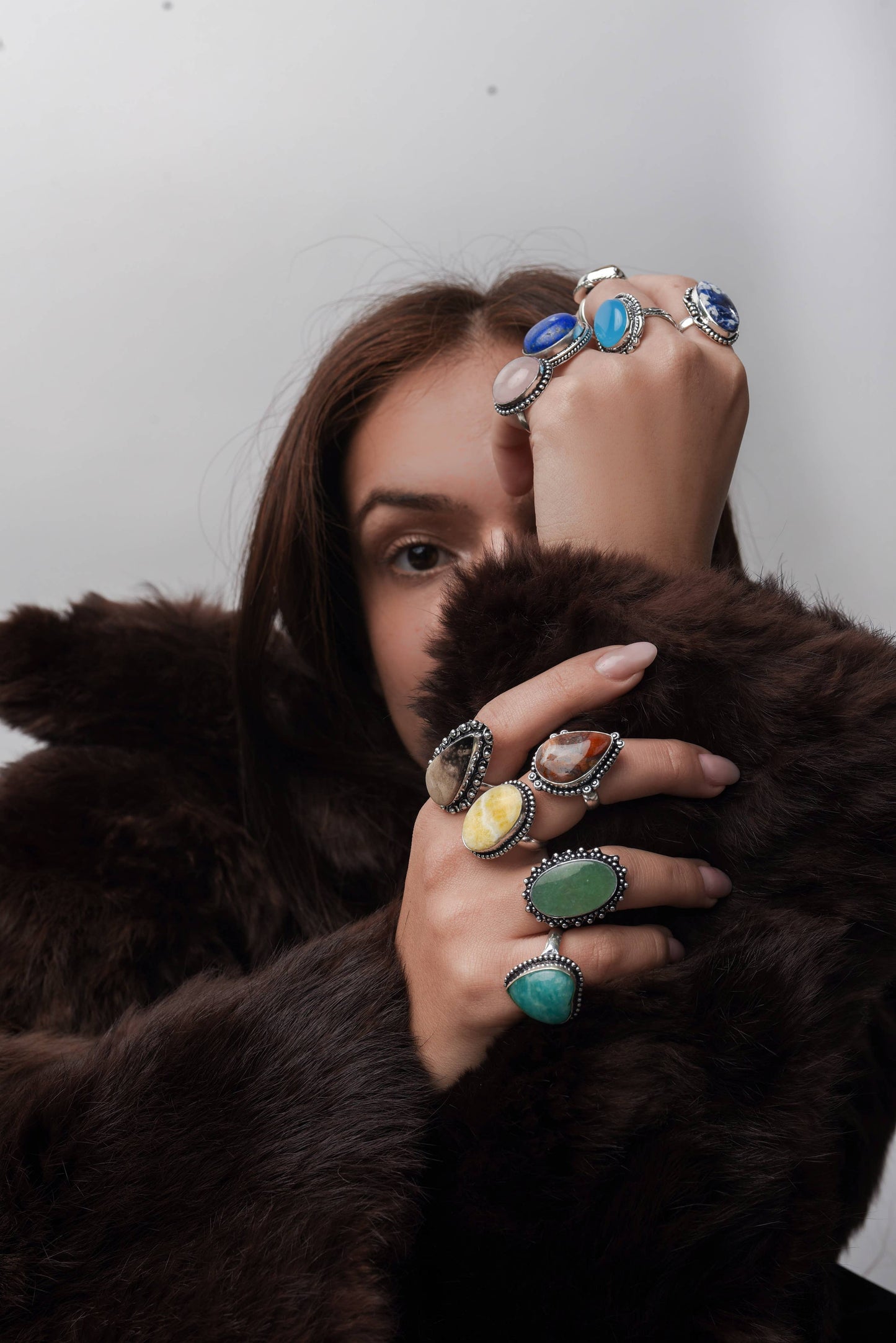 Gemstone Silver Plate Rings * Various Sizes & Stones