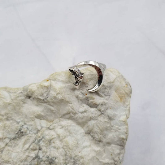 Moon and Mushroom Adjustable Ring