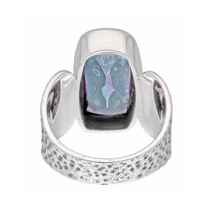925 Sterling Silver Regular Mystic Quartz Bohemian Ring