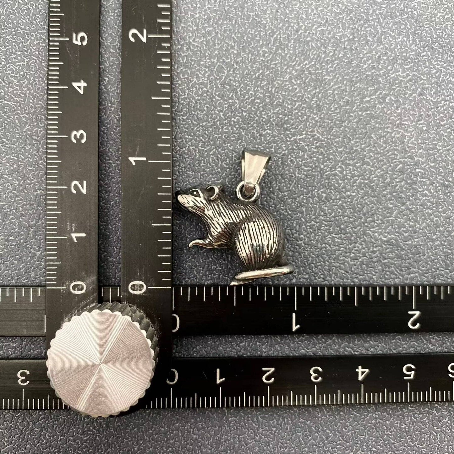 Stainless Steel Mouse Charm Pendant With Chain