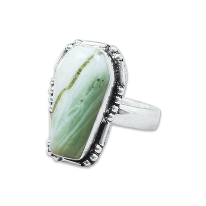 Artisanal Coffin-Cut Gemstone Rings