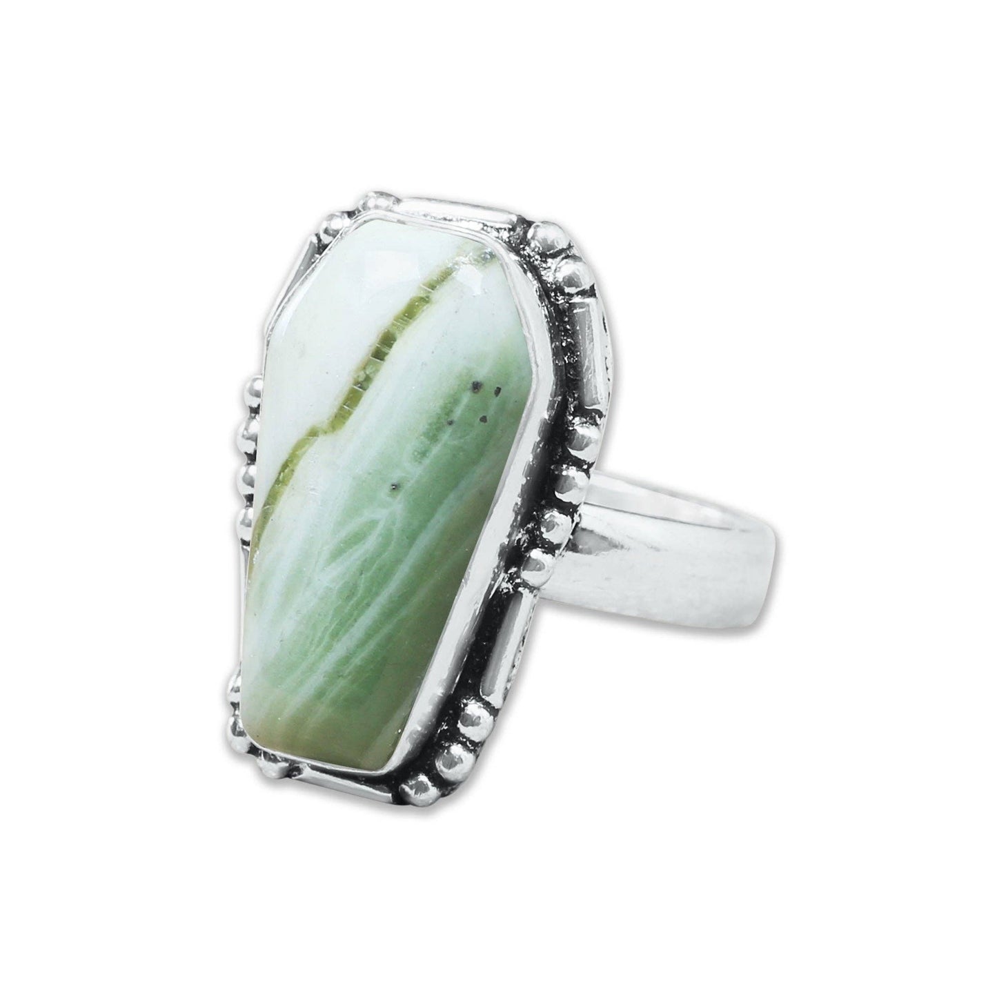 Artisanal Coffin-Cut Rings ⚰️ Assorted Gemstones (US Sizes 6–10)