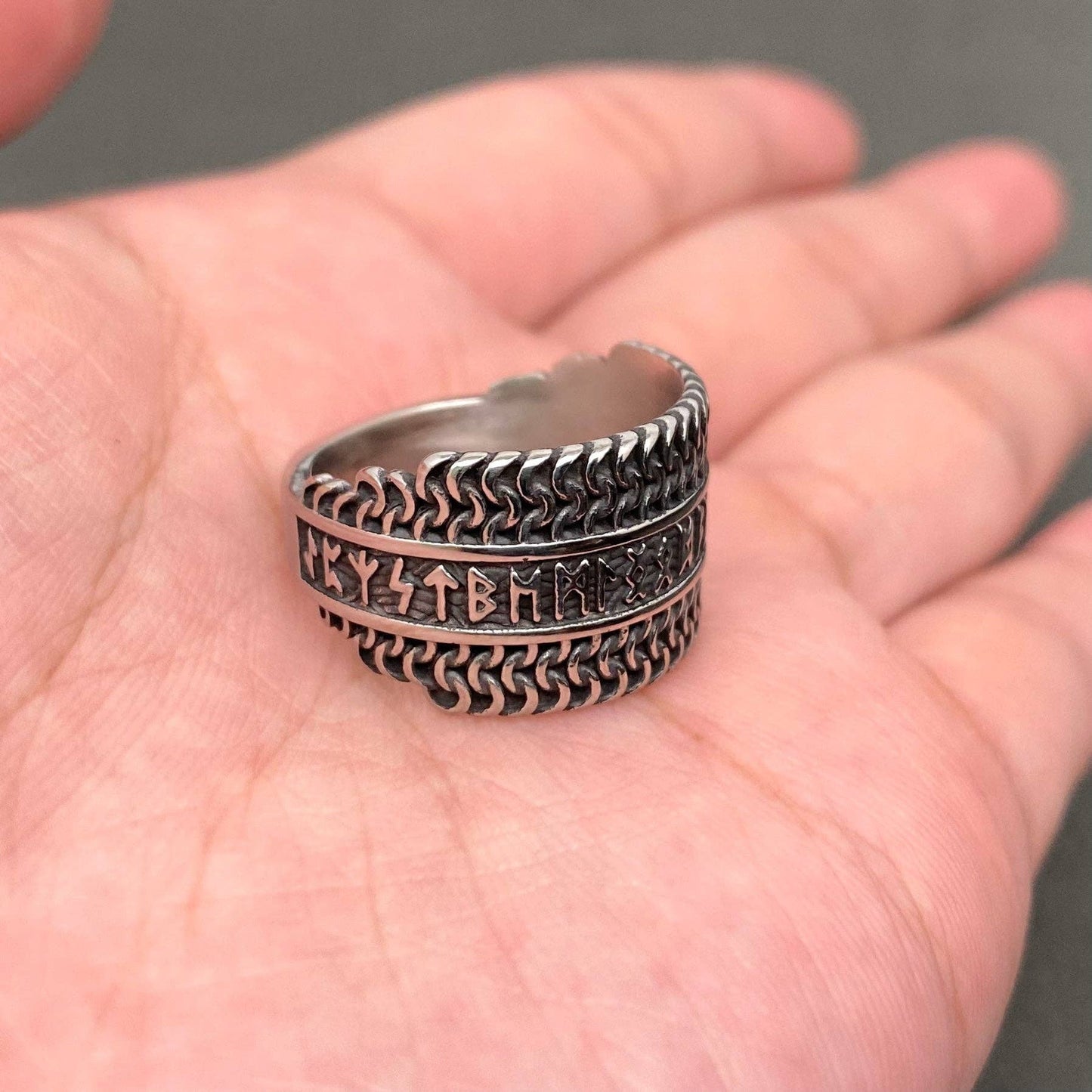Viking Rune Stainless Steel Ring