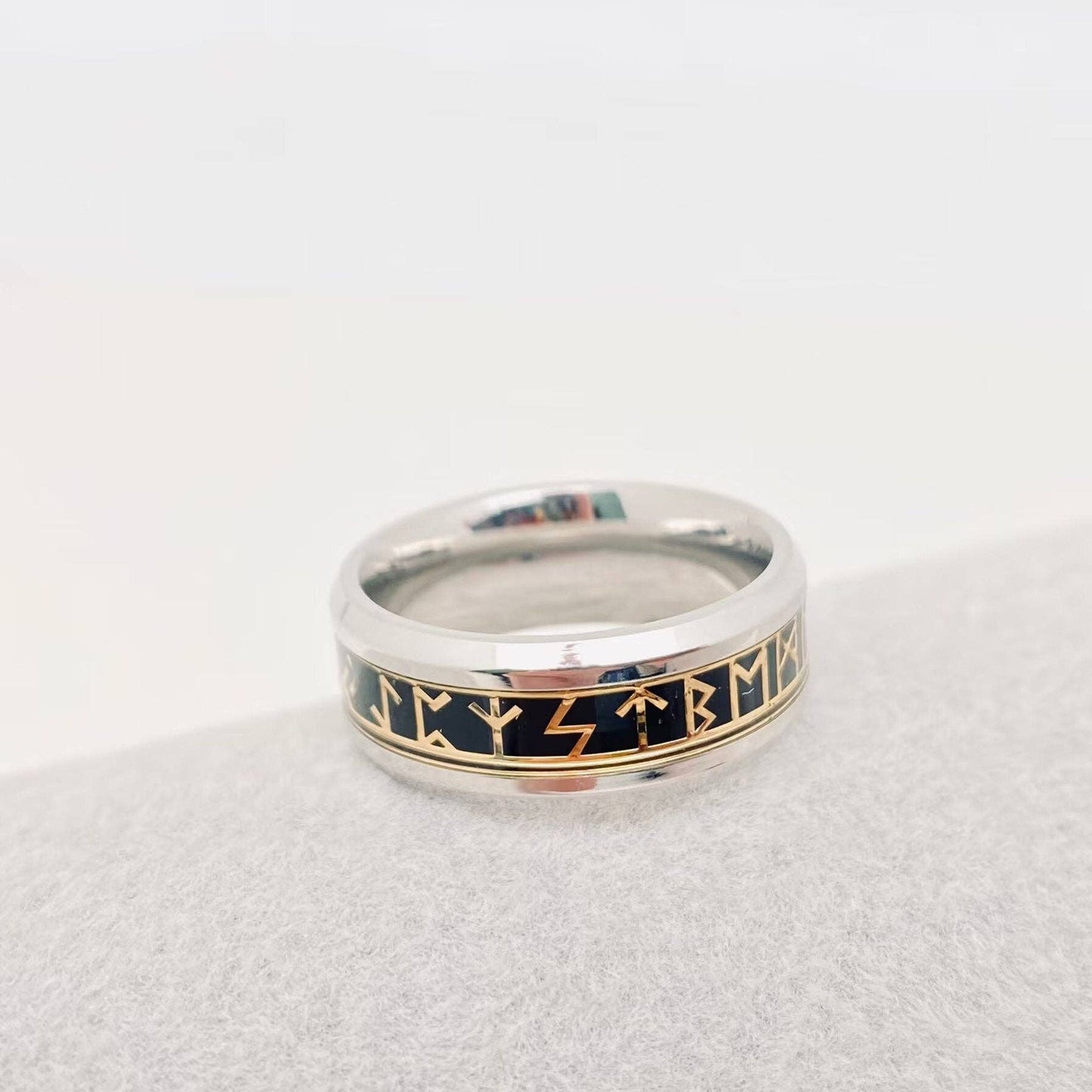 Viking Runes Titanium Steel Ring