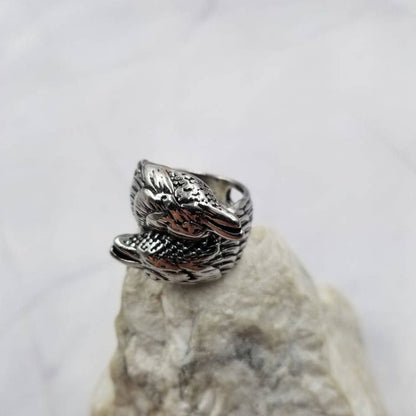 Silver Double Raven Ring