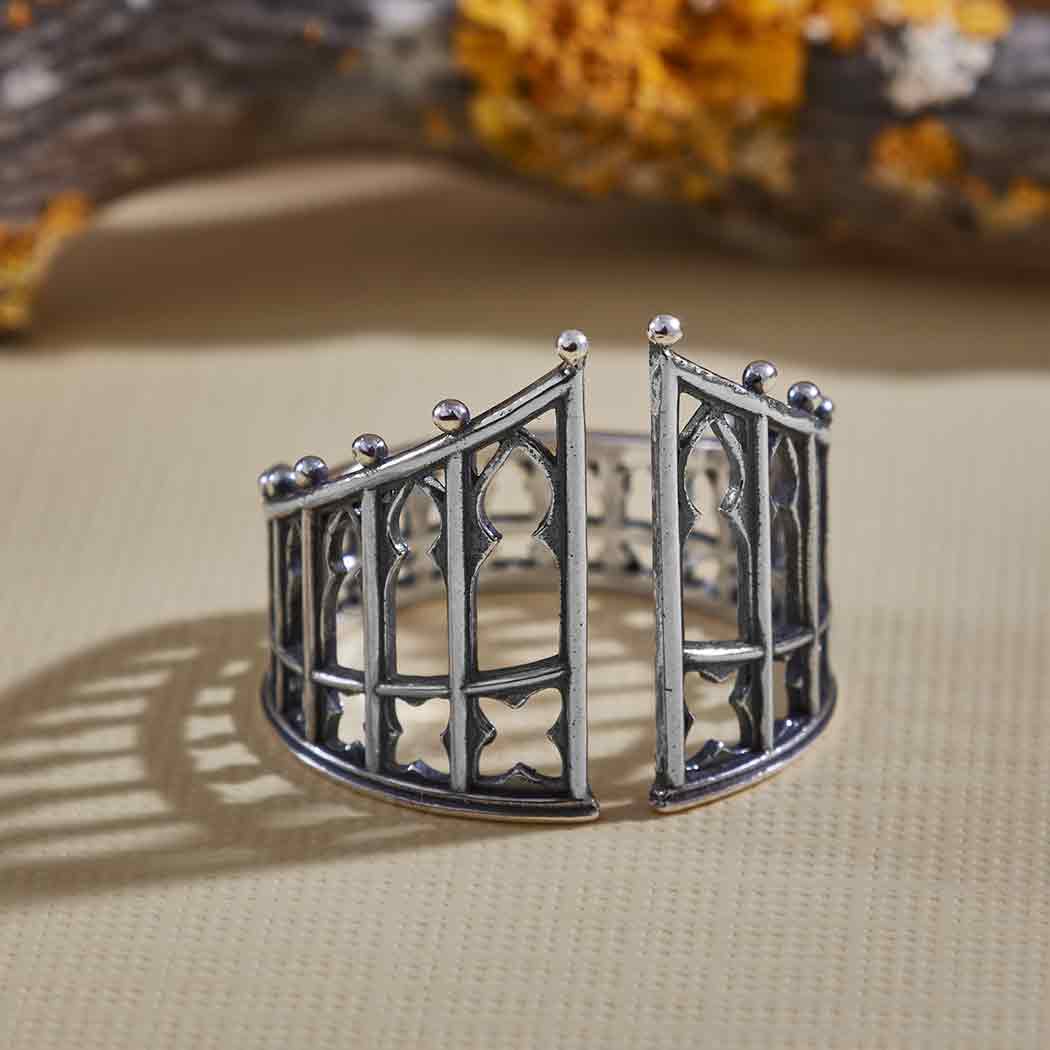 Bronze Adjustable Gothic Gate Ring