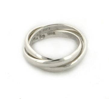 Sterling Silver 3-Band Russian Wedding Ring