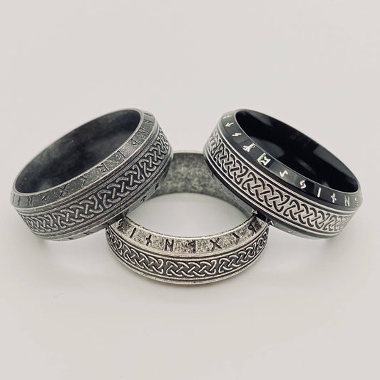 Viking Rune Celtic Knot Titanium Steel Ring