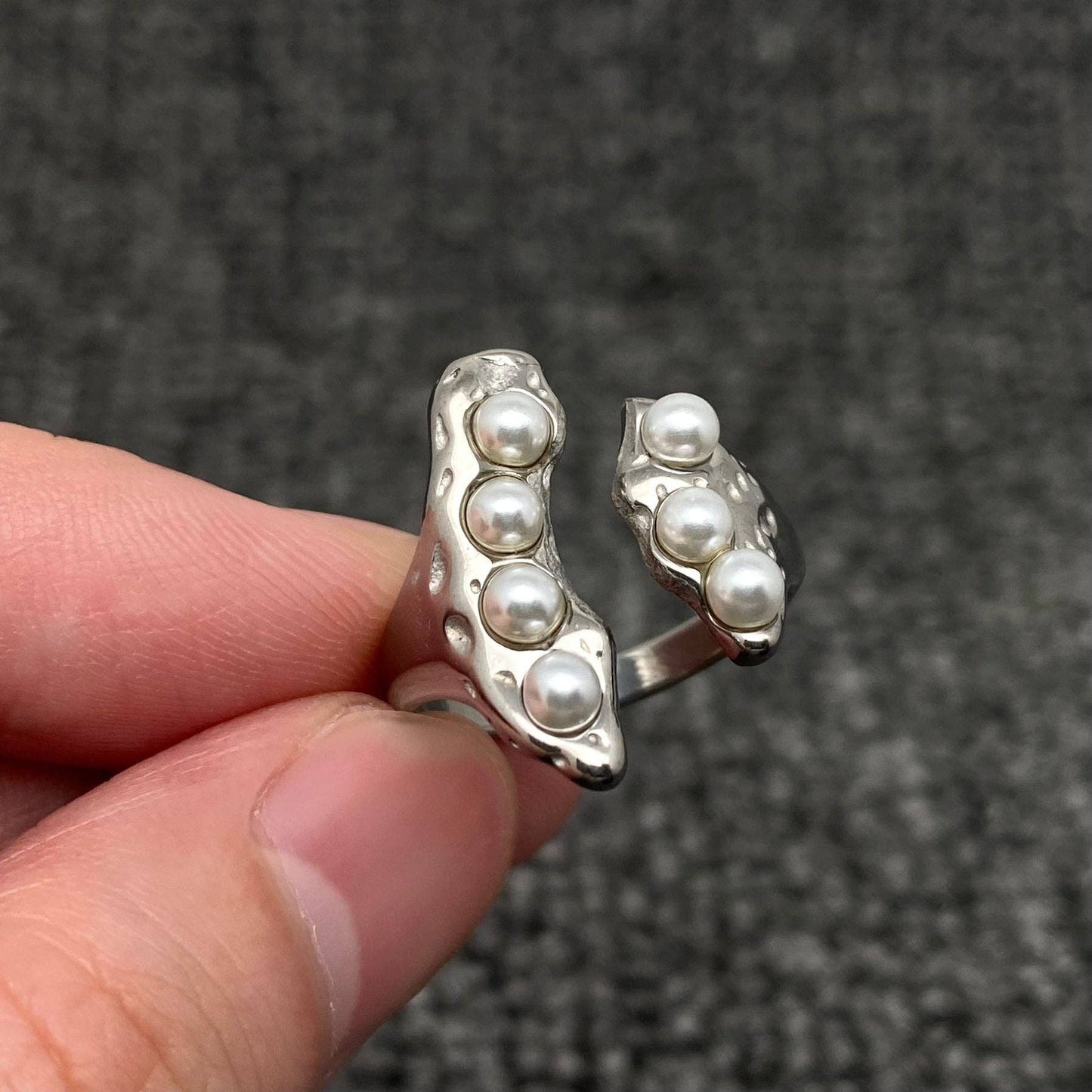 Inlaid Pearl 18K Gold Plated Ring