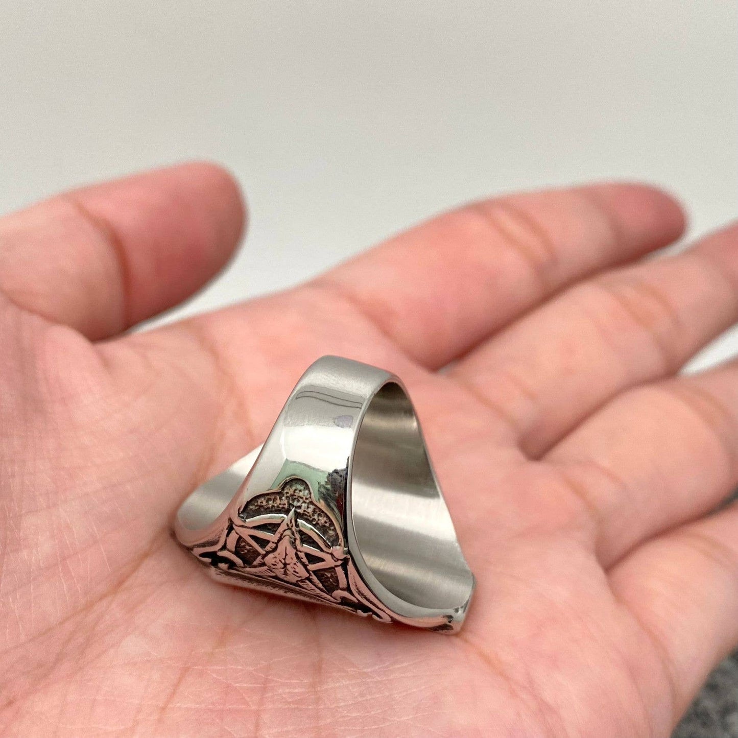 Lucifer's Sigil Coffin Shaped Ring
