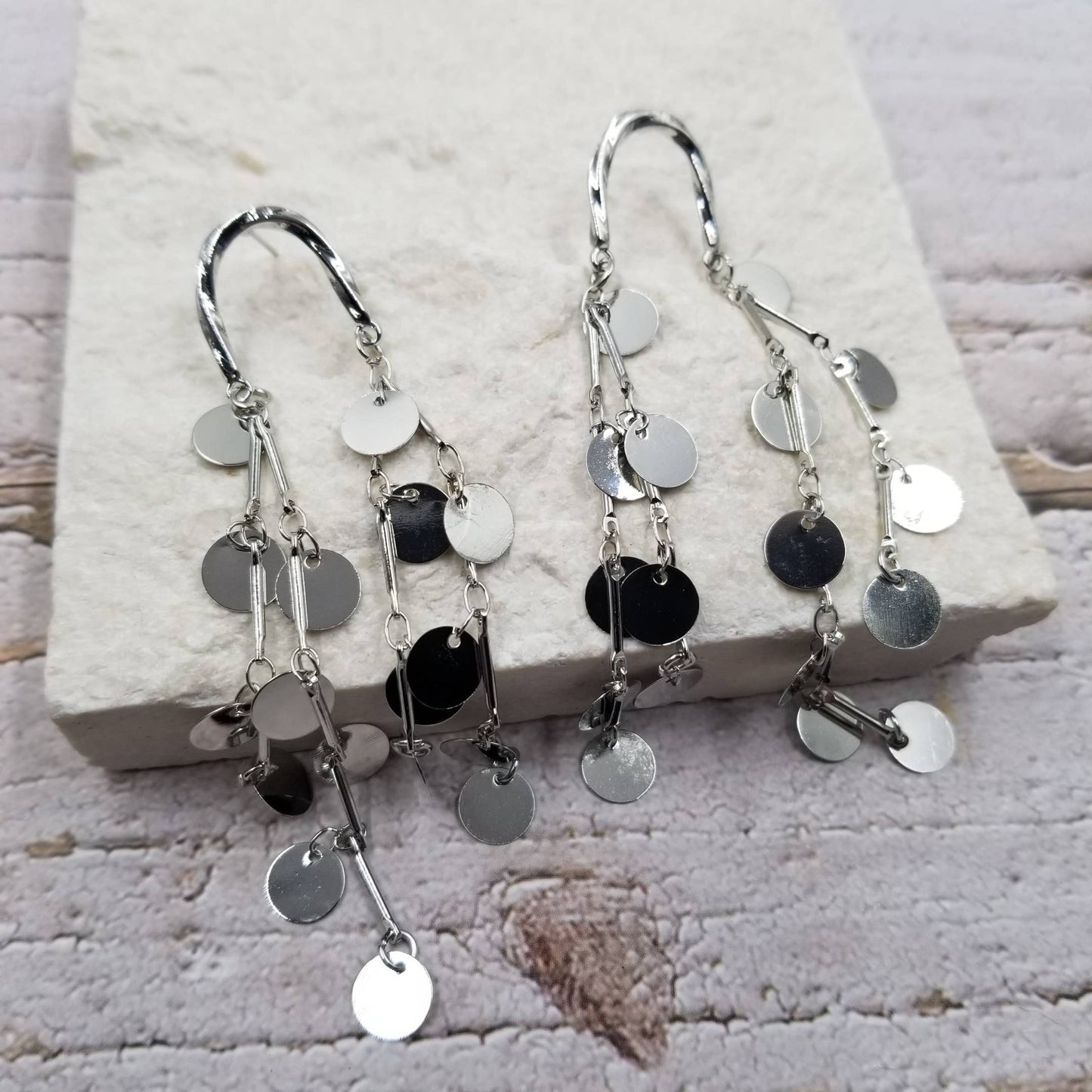 Tassel Disc Boho Earrings