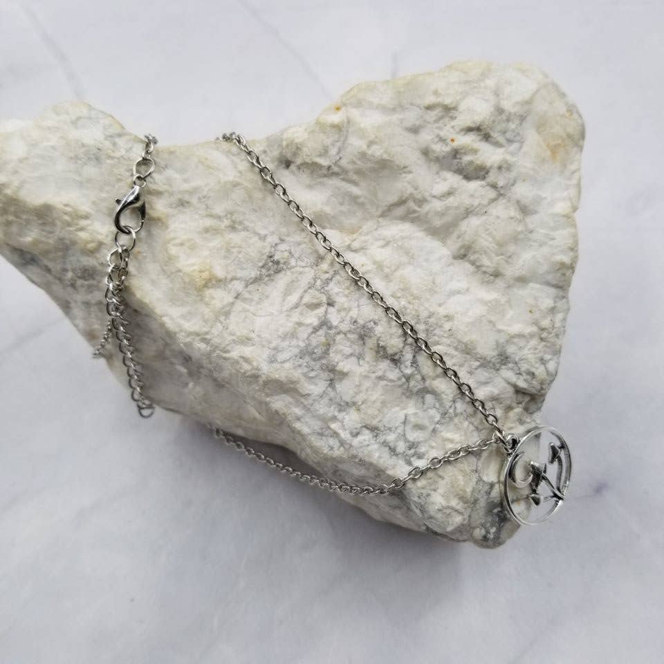Moon Mushroom Pendant Necklace