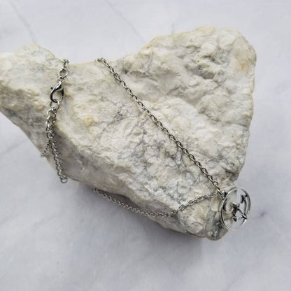 Moon Mushroom Pendant Necklace