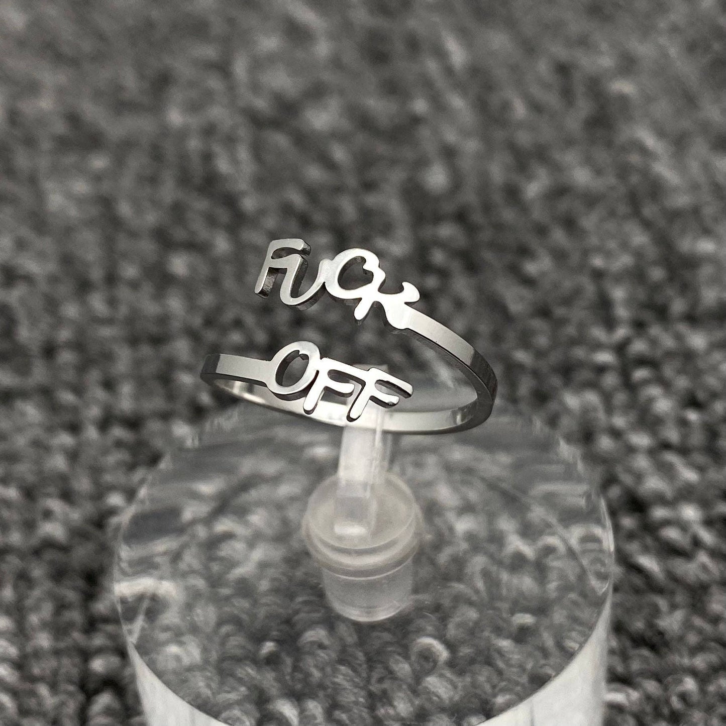 'Fuck Off' 🖕Gold-Plated Stainless steel Adjustable Ring