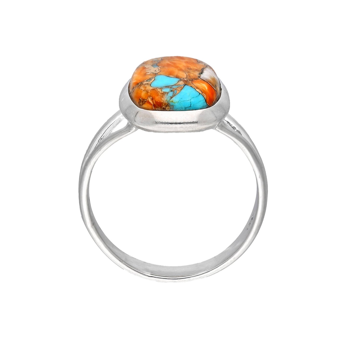 Sterling Silver Oyster Copper Turquoise Statement Ring