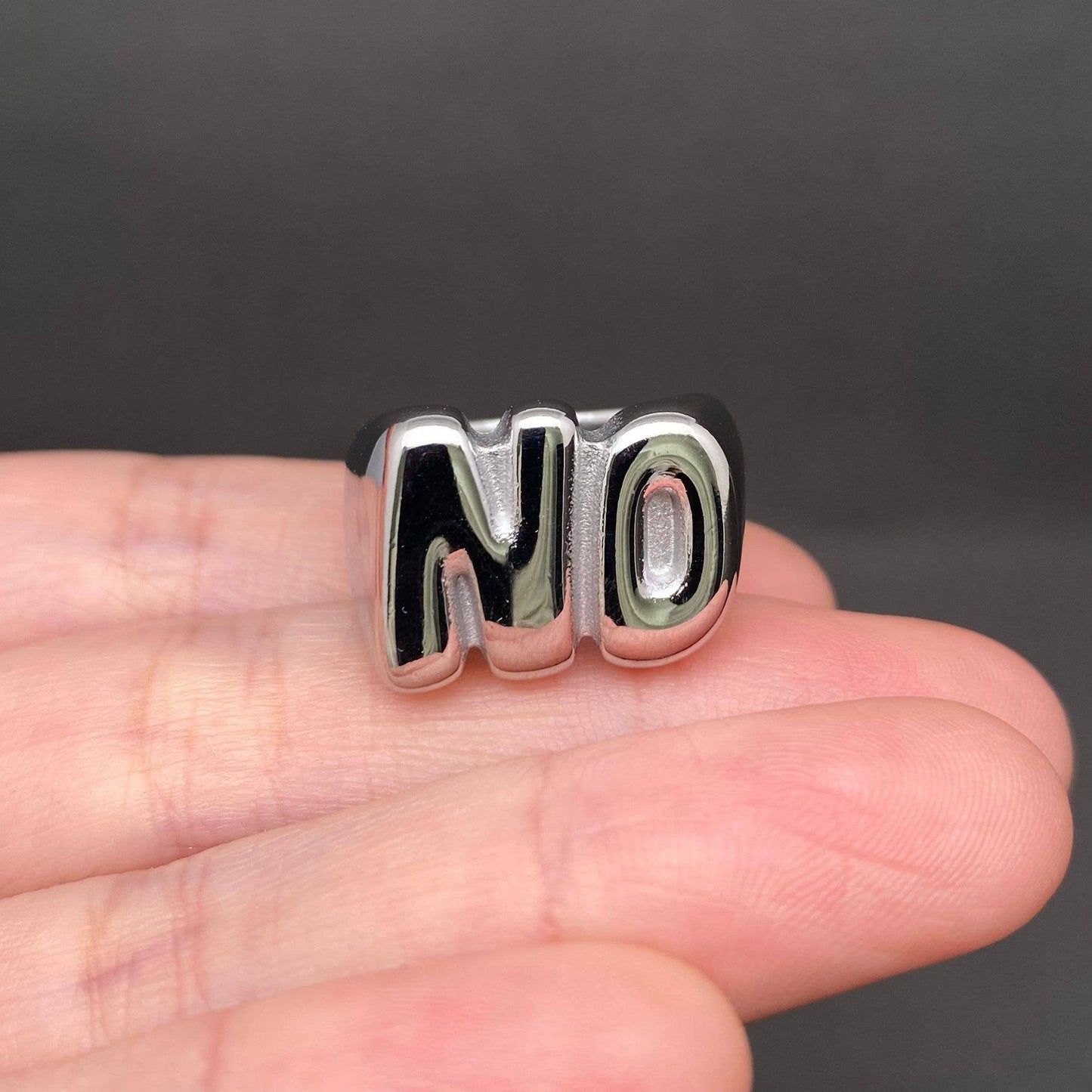 'NO' 18K Gold Plated or Stainless Steel Ring