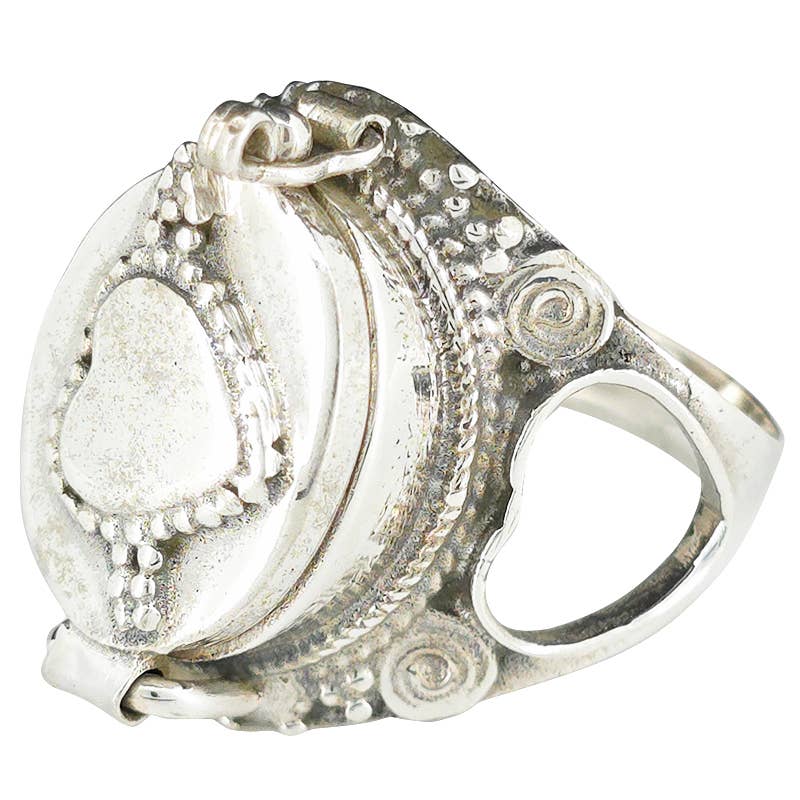 Heart Sterling Silver Poison Ring