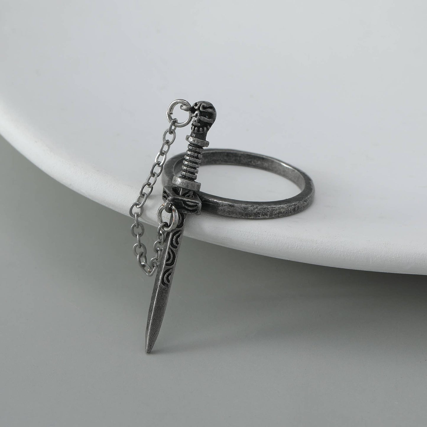 2 Piece Chained Sword Ring