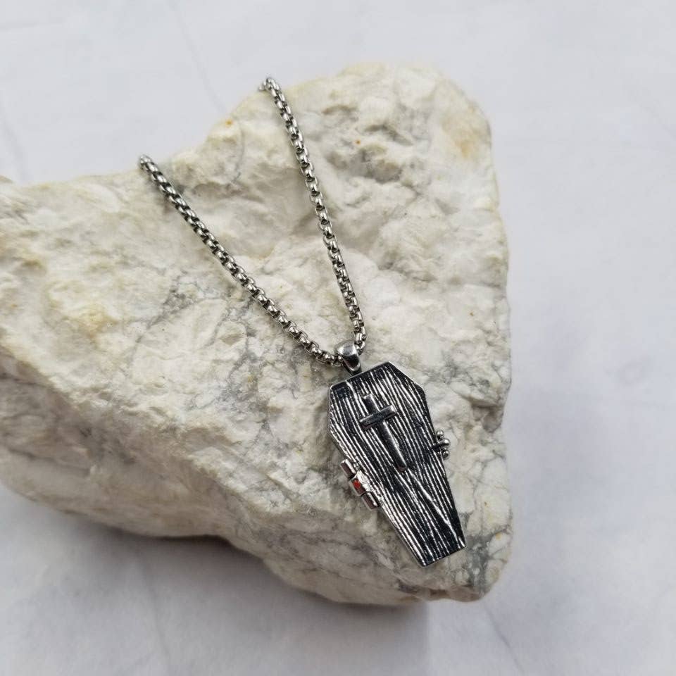 Opening Coffin With Skeleton Necklace