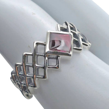 Faceted Garnet ☆ Twin Peaks Sterling Silver Ring