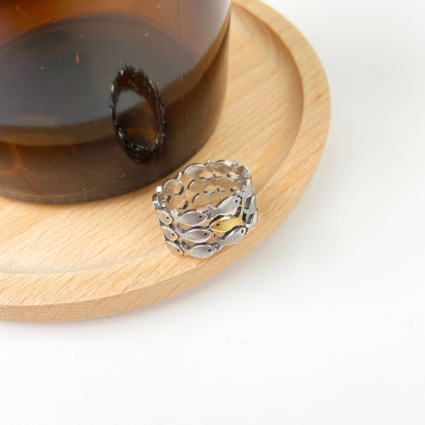 Silver Adjustable Fish Ring