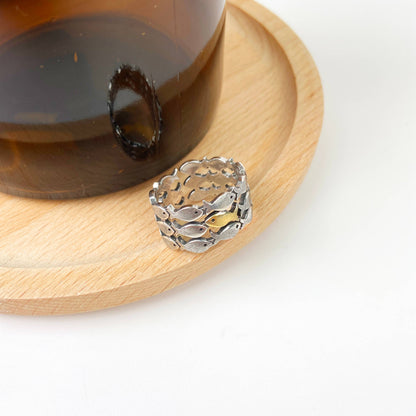 Silver Adjustable Fish Ring